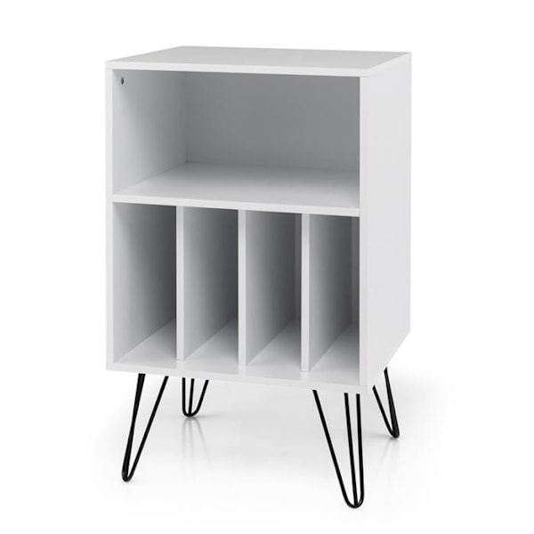 COSTWAY-asemakaappi, 5 avointa lokeroa, USB-portti & Type-C-portti, metallijalat, teollisuustyyli, 48x40x88cm, valkoinen
