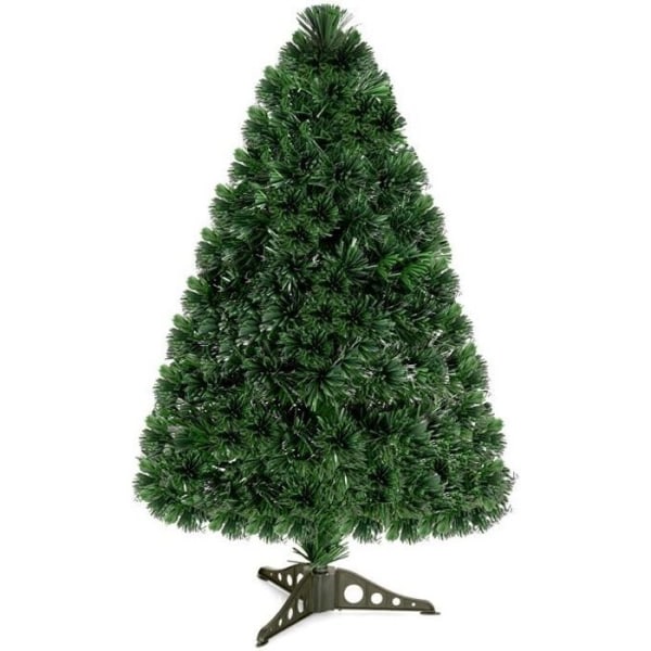 Julgran Konstgjord julgran med LED-lampor och plaststativ PVC-material för juldekoration 150cm Grön