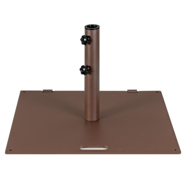 COSTWAY Heavy Square Parasoll Bas/Stativ 60 cm Metall för 40/50 mm stolpar med 2 integrerade hjul, bärbart handtag för terrass