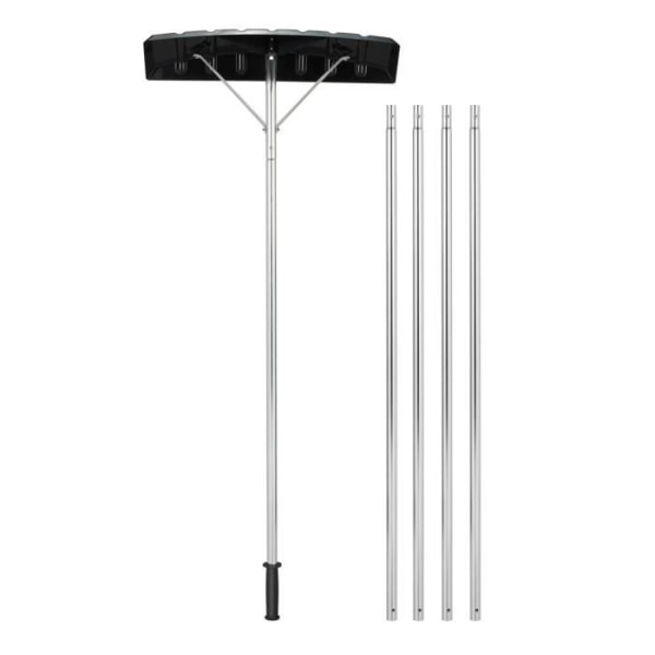 COSTWAY snöskyffel för tak Justerbar utdragbar 1,48-6,08 M aluminium med bladbredd 40 cm halkfria fordon