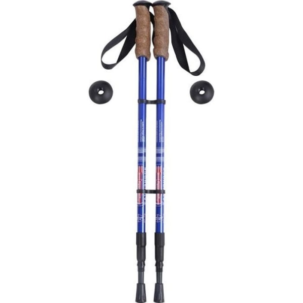 COSTWAY Walking Stick Anti-Shock Aluminium Vandrestang med 3 justerbare længder 65-135CM Blå