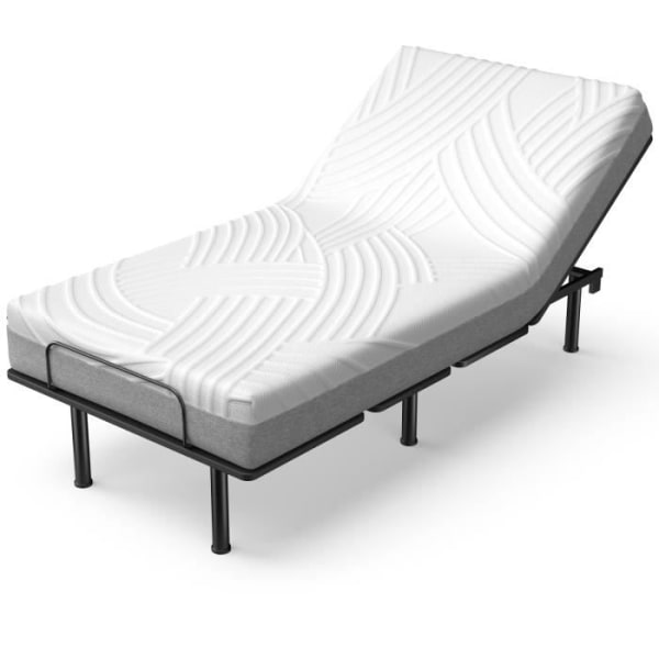 COSTWAY Elektrisk sängbottenmadrass 92x200x20CM Relaxation Gel Memory Foam Madrass för enkelsäng (endast madrass)