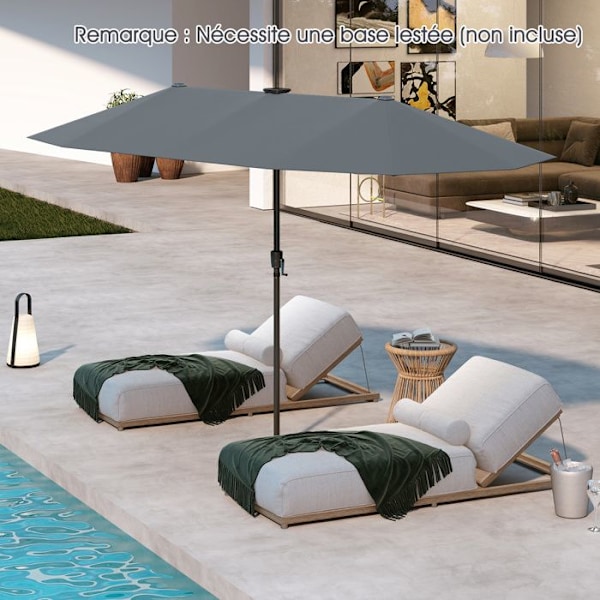 Rektangulär Trädgårdsgardin 392 x 212 x 222 cm - COSTWAY - 108 LED-lampor - 12 Robust Spön för UV-skydd Terass Grå