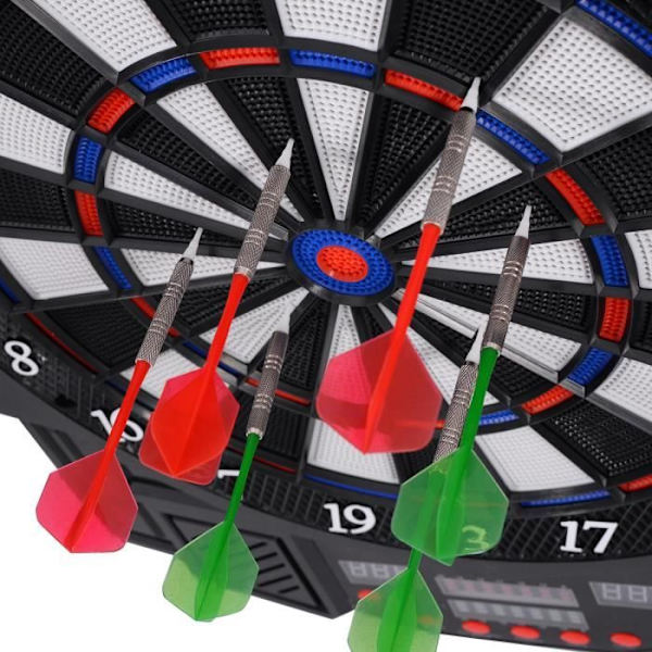 COSTWAY Target Electronic Dartboard Dartboard med 27 spellägen och 216 varianter 4 LED-skärmar för 1-8 spelare