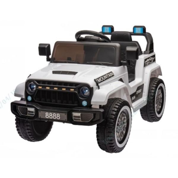 COSTWAY Elbil til børn-Fjernbetjening-12 V-3+ år-Blød start-3 hastigheder-SD/USB-lyd og LED-2 til 5 km/t-Hvid