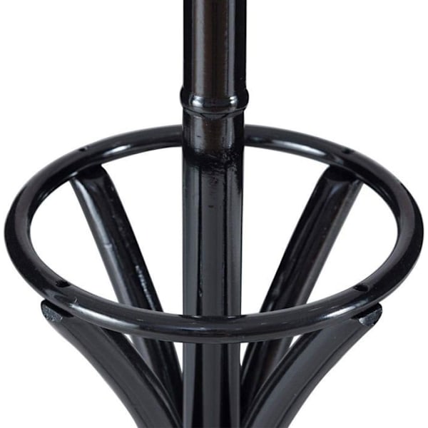 COSTWAY Fritstående knagerække i massivt træ - 12 kroge - til frakker Hatte - Opbevaringsparaplyholder - 51 x 51 x 184 CM - Sort Svart