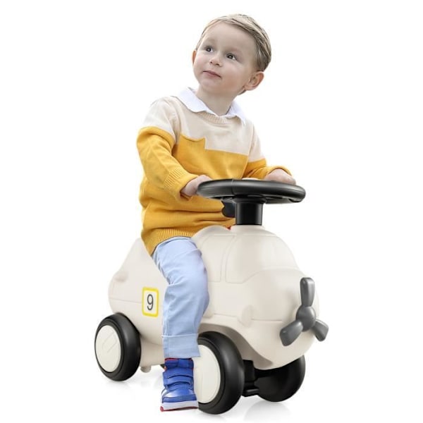 Ride-on for børn - COSTWAY - Flyform - Propel - 120° styring - 4 helt lukkede hjul Vit