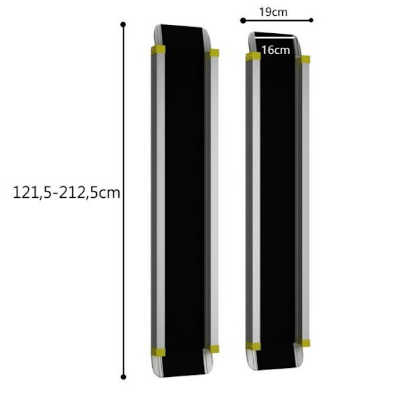 COSTWAY Sæt med 2 skridsikre teleskopiske kørestolsramper i aluminium, justerbar længde 121,5/183/212,5 cm, 270 kg