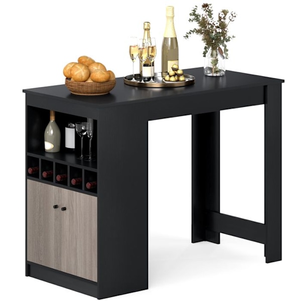 COSTWAY Barhjørnebord - Køkkenø med Åbne Rum Justerbar Hylde til Spisestue 120 x 60 x 91,5 cm