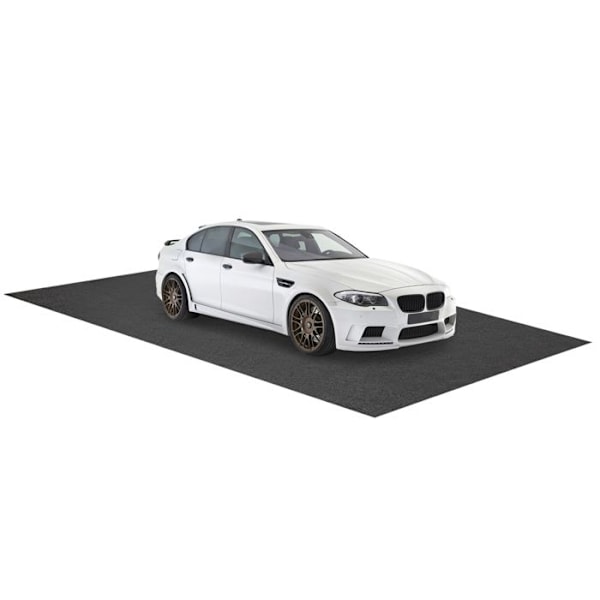 COSTWAY Garage Gulvmatte - 600 x 220 - Dobbeltklæbende tape - Genanvendelig - Bilreparation - Grå Grå