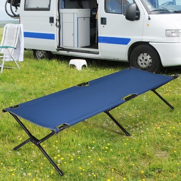 COSTWAY-taitettavat telttasängyt 190 x 67 x 42 cm, metallirunko, kestävä Oxford-kangas, kantavuus 135 kg, matkustamiseen, retkeilyyn, rantaan, sininen