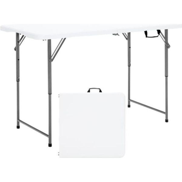 COSTWAY hopfällbart bord, picknickbord med 3 justerbara höjder, bärbart matbord för camping, fest