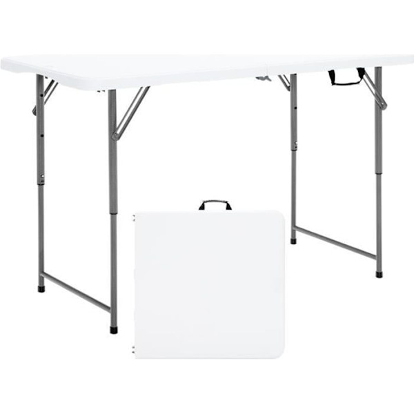 COSTWAY klapbord, picnicbord med 3 justerbare højder, bærbart spisebord til camping, fest