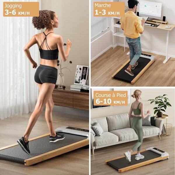 COSTWAY Løbebånd-Joggingmåtte-1-6Km/t-2.25HK Motor-Fjernbetjening-LED-skærm-15 programmer-Ingen installation-120kg