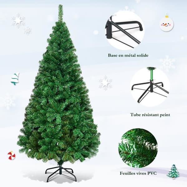 Julgran - 150 cm - PVC - Stöd av järn - 350 grenar Grön