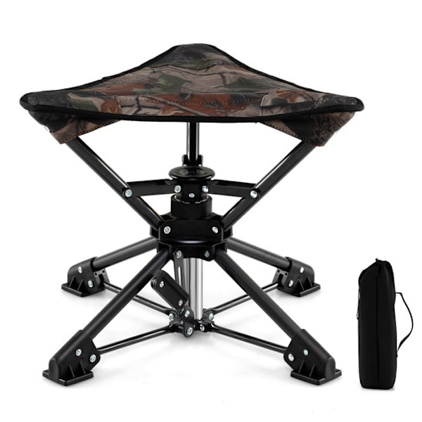 COSTWAY Flettbar Havechaise, 360° Drejbar Havebænk med Transporttaske, Kapacitet 150 kg, Camouflage Kamouflage