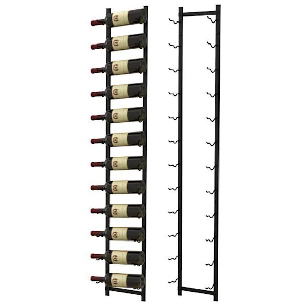 COSTWAY metall väggmonterat vinställ 145 CM, vinställ/vinställ för 12 flaskor för kök, matsal, källare och bar