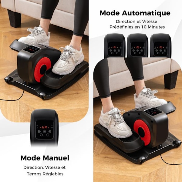 COSTWAY Mini Electric Elliptical Trainer-LCD-skärm-Infraröd fjärrkontroll-Automatisk/Manuell-Dubbelriktad lägen-Förmonterad