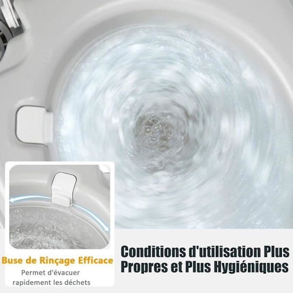 COSTWAY WC Bærbart campingtoilet 10L affaldstank 20L skyllepumpeniveauindikator Roterende afløb
