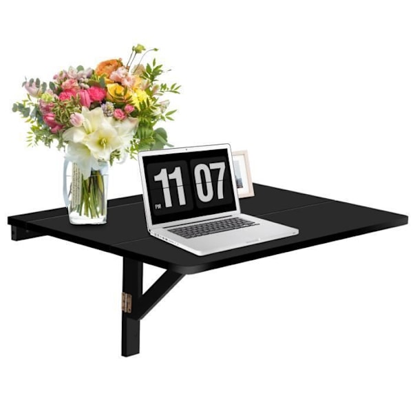 COSTWAY Foldevægbord - Sammenklappelige plader 80×60 cm (L x B) - Foyermøbler til Studerende, Lejligheder, Køkken Sort