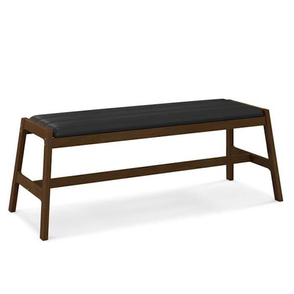 COSTWAY-bänk för 127 cm - Sitthöjd: 47,5 cm med mjuk PU-kudde, ram av gummi för entré, matsal