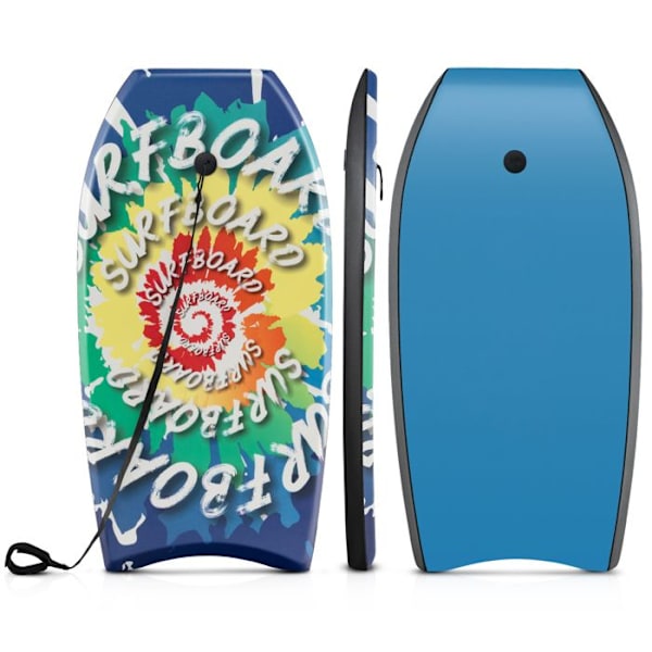 COSTWAY 84 cm Bodyboard i XPE med Crescent Svans, Dubbel Kanal och Handledsrem, för 6-10 år + Maxvikt 59 KG Blå