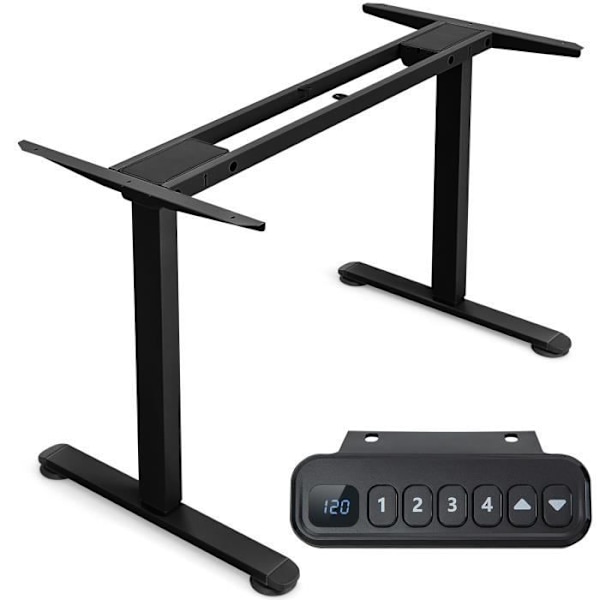 COSTWAY ELECTRIC SIT-STAND DESK - 2 motorer - Justerbar i højden (70-120 CM) og bredde (109-151 cm) Mindre end 50 dB Sort Svart