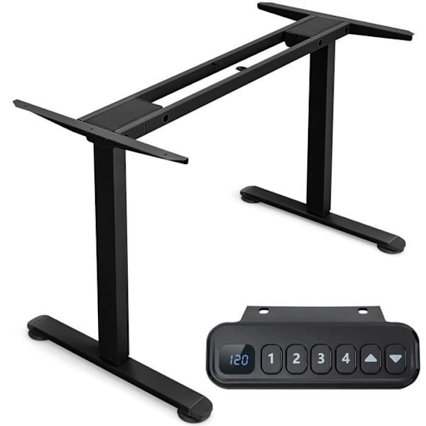 COSTWAY ELECTRIC SIT-STAND TYÖPÖYTÄ - 2 moottoria - Säädettävä korkeus (70-120 cm) ja leveys (109-151 cm) Alle 50 dB Musta Svart