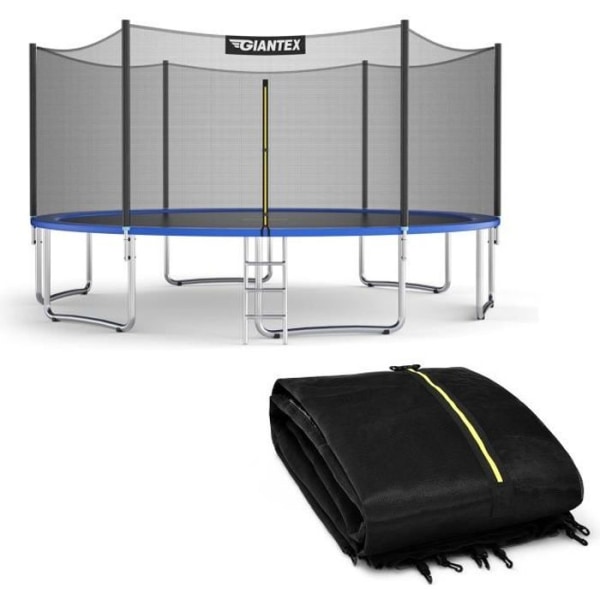 COSTWAY 457 cm trampolin skyddsnät dubbel dragkedja och skyddsspännen PE inomhus/utomhus