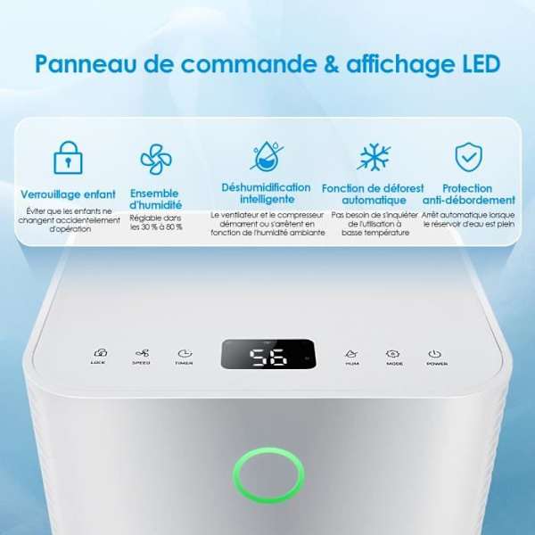 COSTWAY Ilmankuivain 14 l/päivä 4 in 1 2 l vesisäiliö 24 h ajastin 2 nopeutta automaattinen sulatus jopa 15 m²