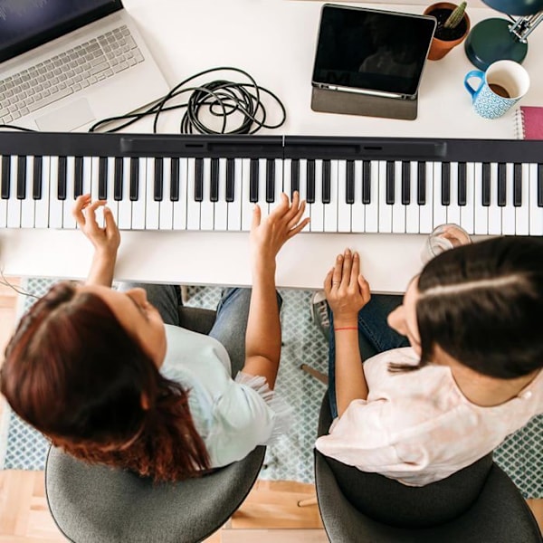 COSTWAY Käännettävä Digitaalinen Piano Näppäimistö 88 Kosketusherkkä Bluetooth MIDI Kaksoiskaiuttimet, Sustain-pedaali Aloittelijoille