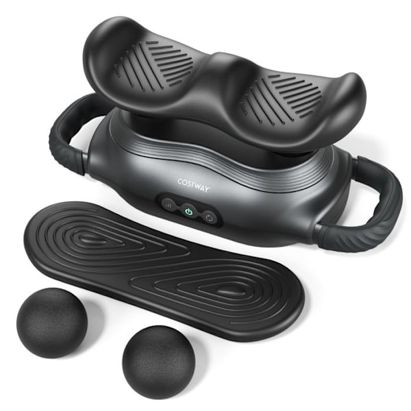 COSTWAY Elektrisk Multifunktionel Massør med 3 Skiftbare Massagehoveder, 3 Indstillinger, til Lindre Muskel Smerter Svart