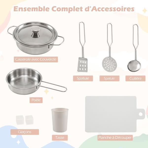 Cuisine Børn XXL COSTWAY Interaktiv -10 Tilbehør
