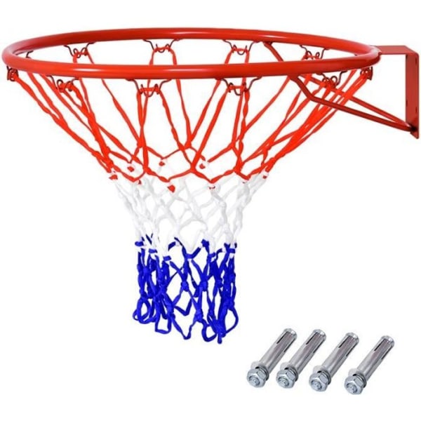 COSTWAY Mini Basketball Hoop med erstatningsnet 46CM Basketball Ring på holdbar PE Dør 4 Ekspansionsskruer Indendørs/Udendørs