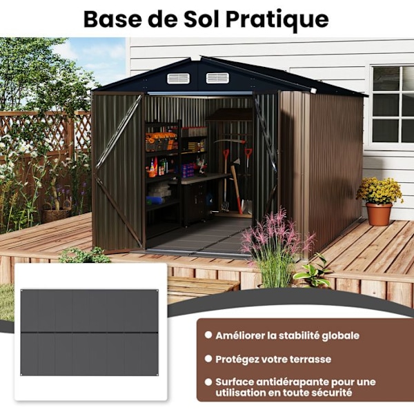 COSTWAY Have/Terrasse Tæppe 343 x 215 CM med Skridsikker Overflade, Forstærkede Strimler til Patio, Terrasse