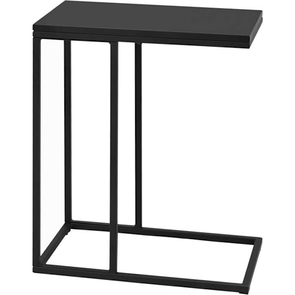 COSTWAY 'C' formet sidebord til sofa og seng, 45,5 x 25,5 x 64 cm, metalstel til stue, soveværelse, sort