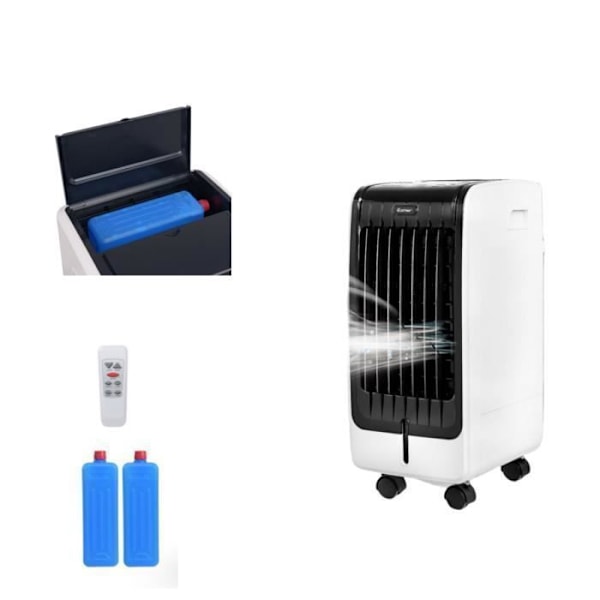 Mobilt Luftkonditionering 6L 4 i 1 COSTWAY-Luftkylare, Fläkt 75W-Fjärrkontroll-Timer 8H-3 Hastigheter-32x25x57 cm-LCD Skärm Vit