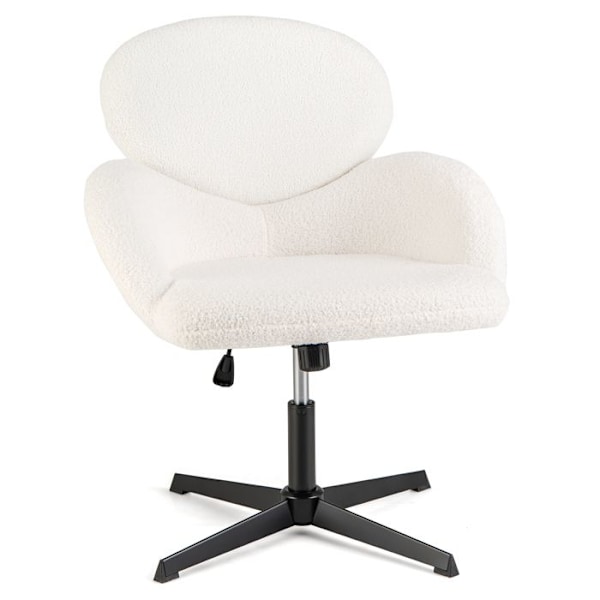 COSTWAY vridbar kontorsstol, justerbar höjd 42-54 cm och gungfunktion, robust metallunderrede, bred ergonomisk sits