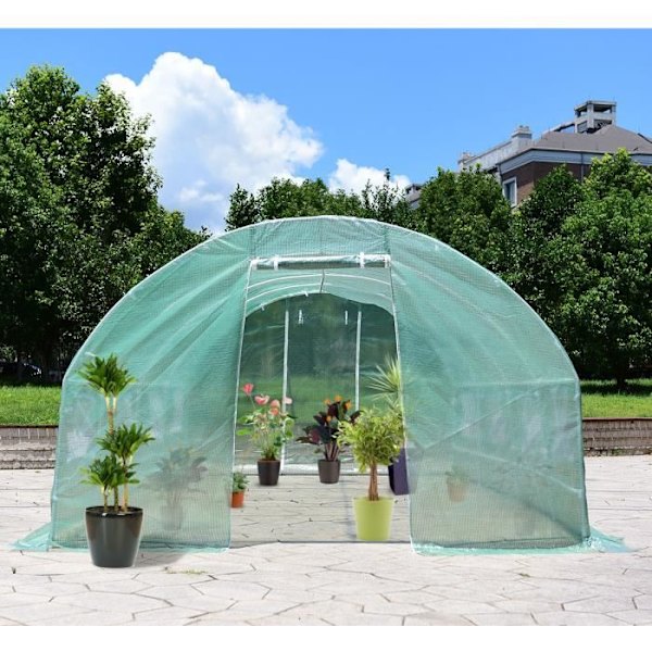 Havetunnel Drivhus 300*600*200cm PE Anti-rust Stål Tomat Drivhus med dobbeltsidet lynlås Anti-UV Vandtæt