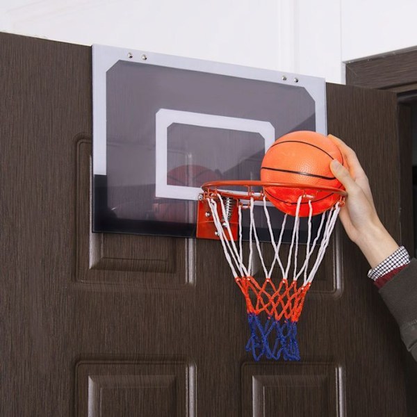 COSTWAY Mini Vægmonteret Basketball Bøjle 45 x 30 CM til at hænge indendørs i PC til fritid Leg Soveværelse Kontor Hvid
