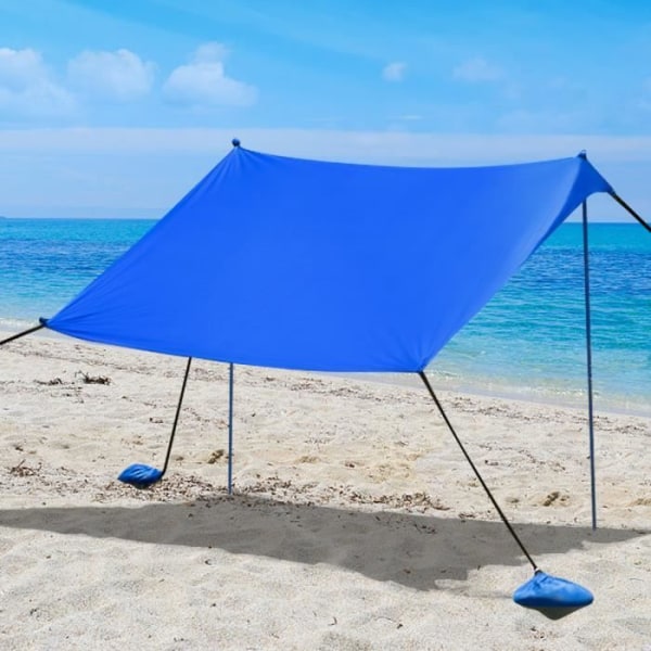 COSTWAY Backpacking Shelter 210x210CM med bärväska, 4 sandsäckar gjorda av Lycra Beach Tent UPF 50+ för strand, camping