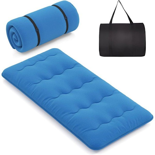 COSTWAY japanilainen futonpatja 90x200cm - Irrotettava päällinen, Taitettava lattiapatja - Koti, Matkailuauto, Asuntola - Sininen Blå