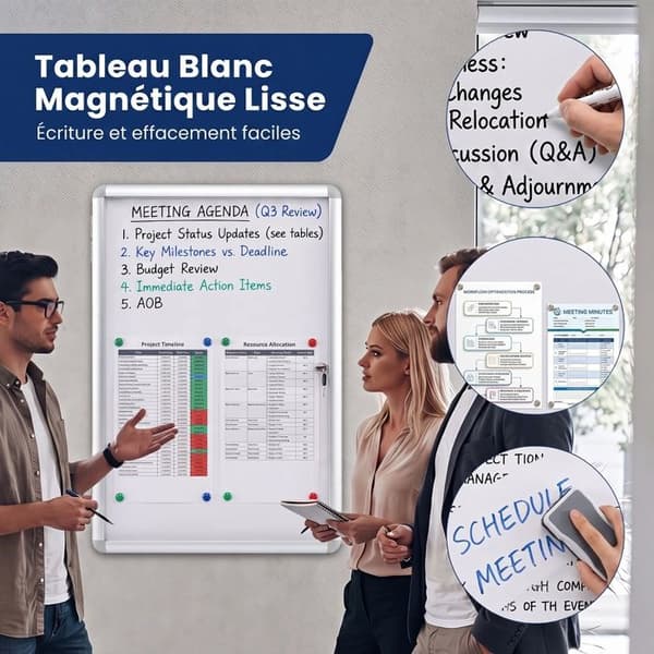 COSTWAY Väggmonterad Glasdisplay Låsbart Aluminiumram Silver 90x60cm Magnetisk Whiteboard för Kontor Hem
