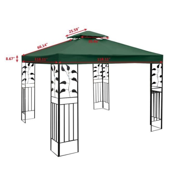Presenning 3mx3m för Garden Gazebo Reception Pavilion Byte mot vind