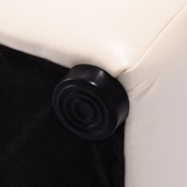 COSTWAY Puff Bröstpall Förvaring Sits Fotstöd -64 L- 40 x 40 x 40CM i Svart PU Spara utrymme Max. 150 kg Beige
