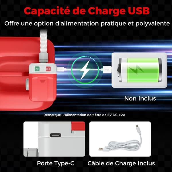COSTWAY 12 LPM Bränsleöverföringspump med Automatisk Stopp Sensor, USB och Batteridriven Bensinpump Vit