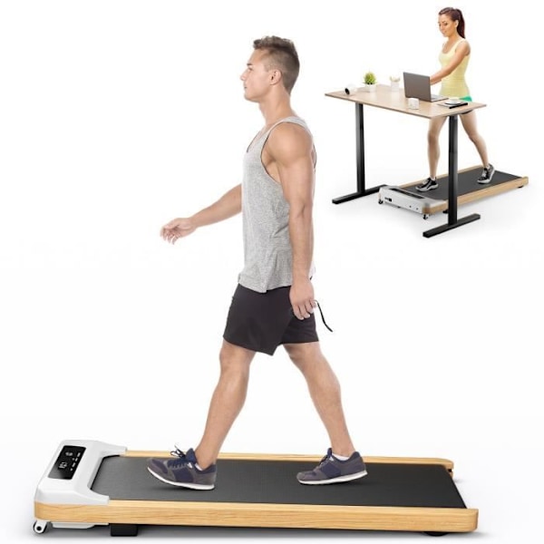 COSTWAY Løbebånd-Joggingmåtte-1-6Km/t-2.25HK Motor-Fjernbetjening-LED-skærm-15 programmer-Ingen installation-120kg