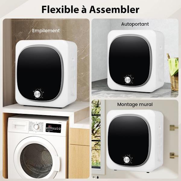 COSTWAY 800W bærbar tørretumbler-5 tørretilstande, blid kold luft-4 kg rustfri ståltromle-flerfiltrering-lejlighed