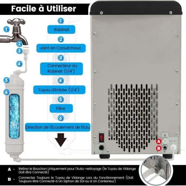 COSTWAY Nugget Ice Maker 27kg/24H 240W Kompressor R290 Kranvattenfilter Infraröd detektering Självrengörande