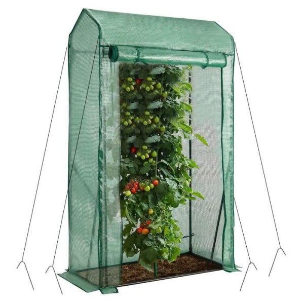 COSTWAY Portable Havehus 100 cm x 50 cm x 170 cm med Rullegardin 2 Stropper Plast Cover PE